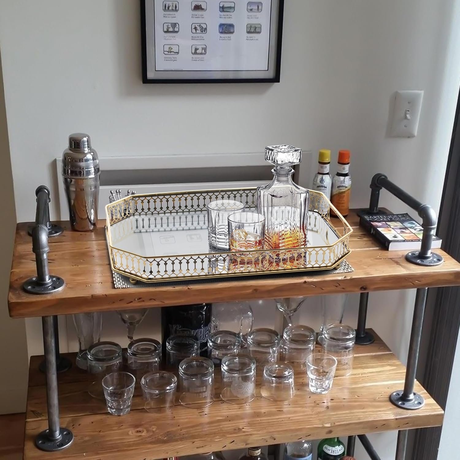 Shop Amazon Gold Mirrored Decorative Tray