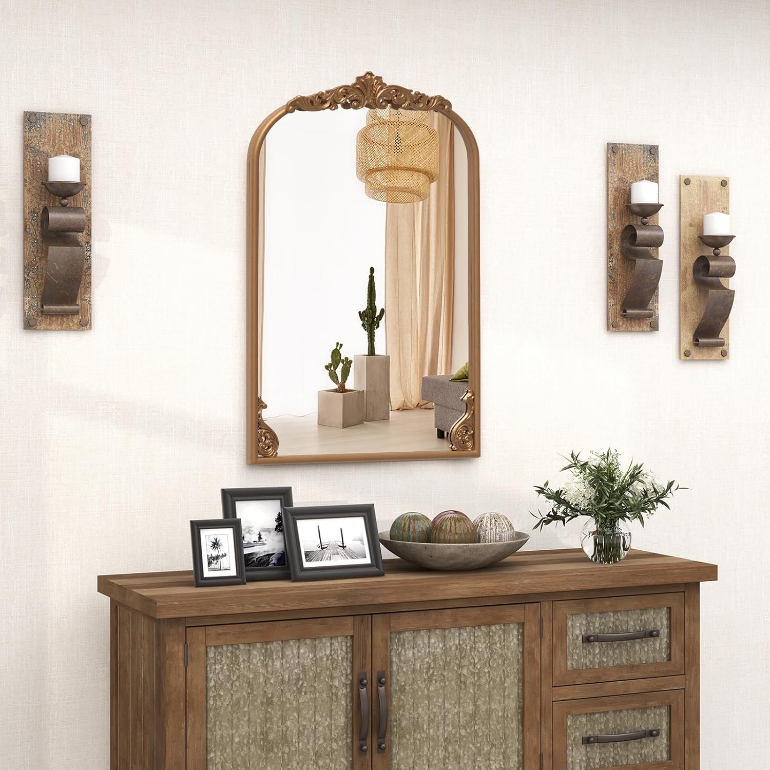 Shop Amazon Baroque Inspired Gold Mirror